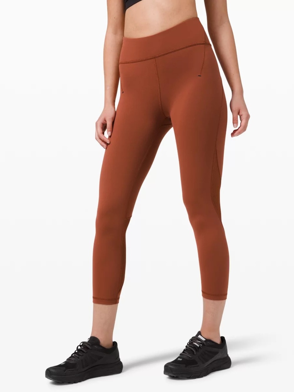 Lululemon Women's Everlux and Mesh High-Rise Crop 23" In Dark Terracotta Size 6
